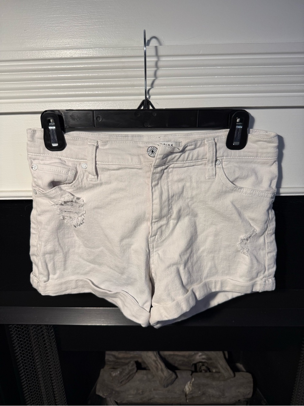 Celebrity Pink White Distressed Denim Shorts